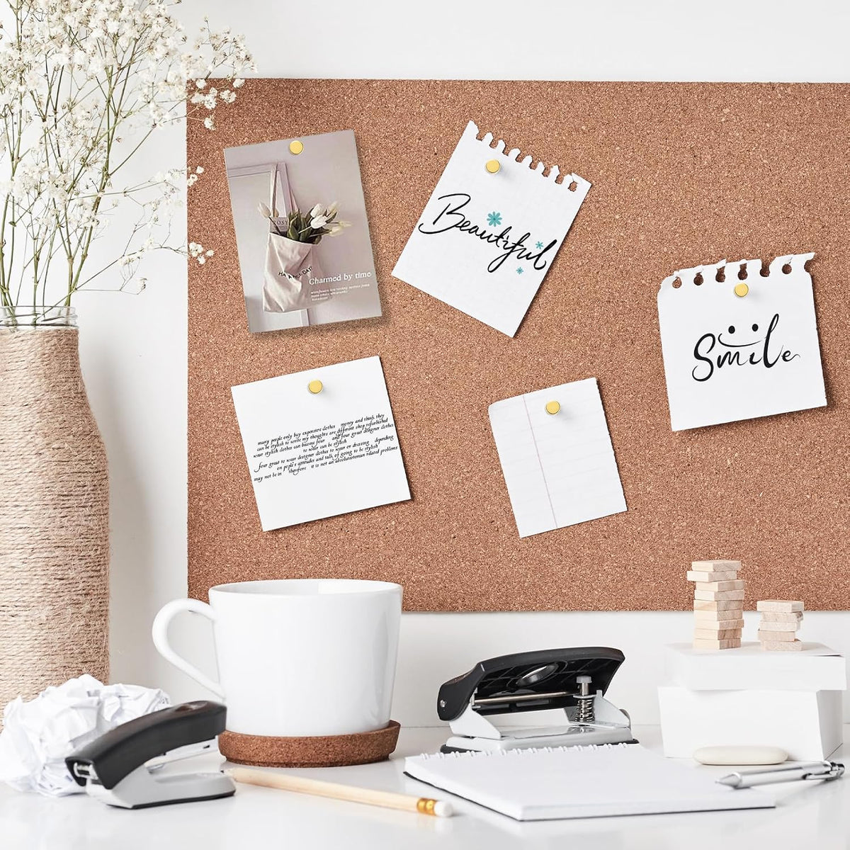 80 Sets of Magnetic Push Pins, Gold Flat Push Pins for Cork Board, Bulletin Board, Wall, Photo Hangers