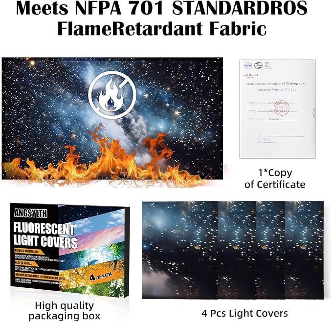 4 Pcs Fluorescent Light Covers