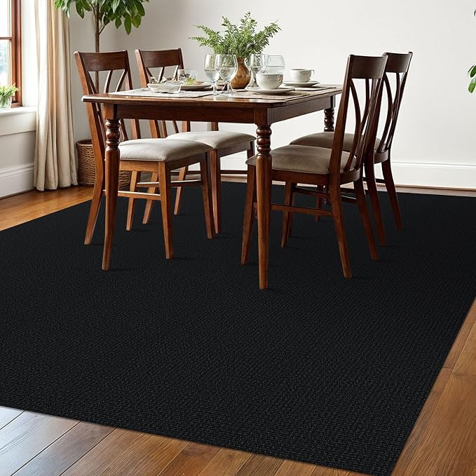 EARTHALL Washable Area Rugs 6x9 Ft Non Slip Living Room Rugs Cotton Rubber