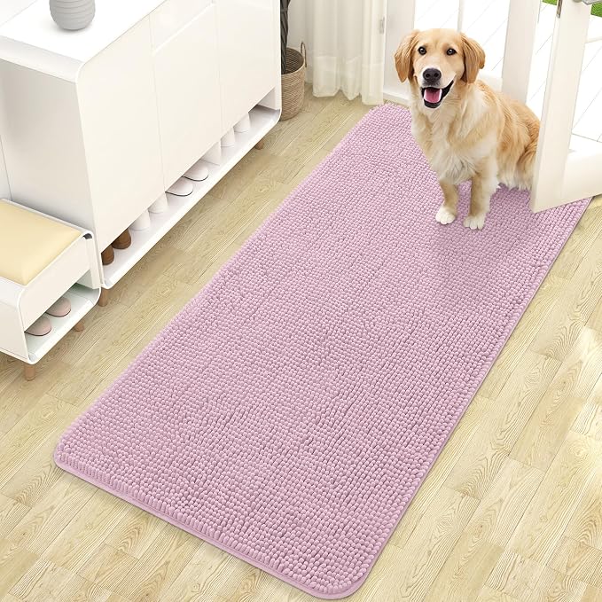 OLANLY Dog Door Mat for Muddy Paws 47x24, Absorbs Moisture and Dirt, Absorbent