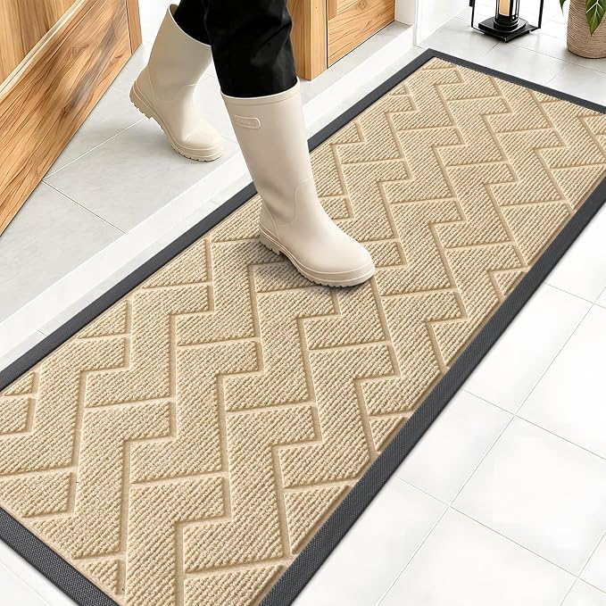 OLANLY Front Door Mat Indoor Outdoor Entrance, Waterproof All-Season,