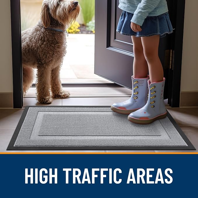 OLANLY Front Door Mat Indoor Outdoor Entrance, Waterproof All-Season,