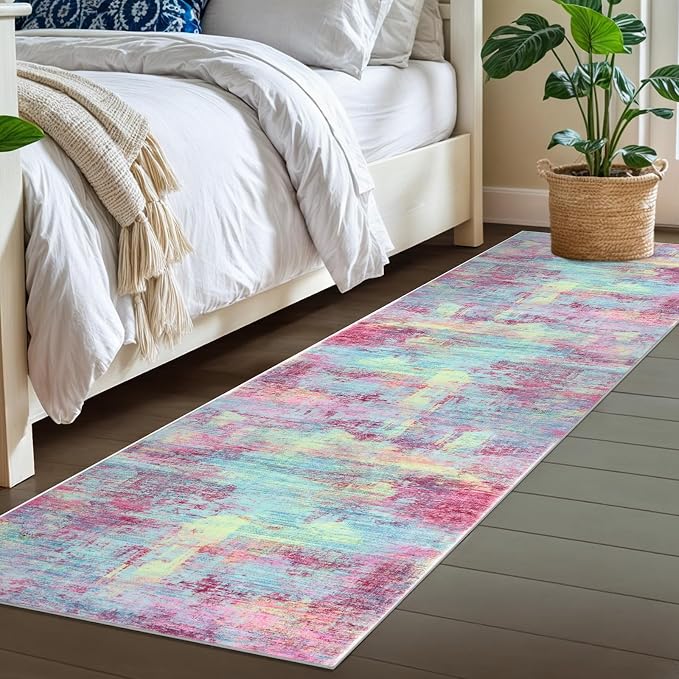 IOHOUZE Abstract Runner Rug 2x7 Ft Washable Runners