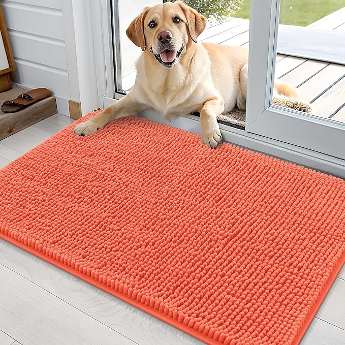 OLANLY Dog Door Mat for Muddy Paws 35x24, Absorbs Moisture and Dirt, Absorbent