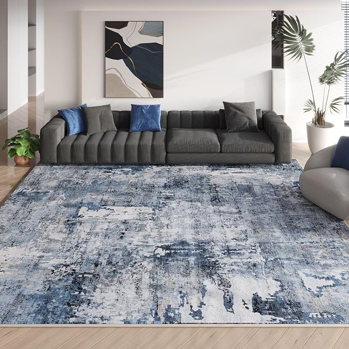 Rugcomf 8x10 Rug Washable Boho Rug Soft Large Area Rug Non-Slip Non-Shedding