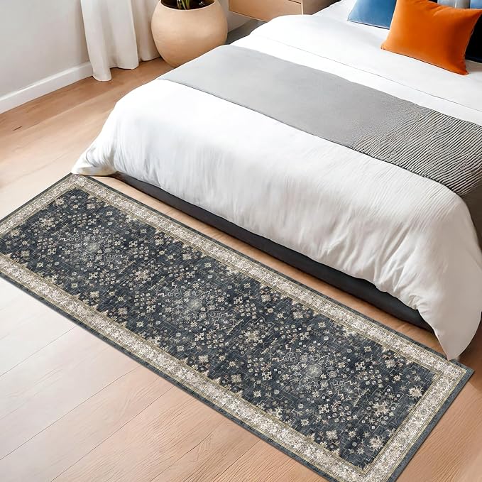 Black Entryway 2x5 Runner Rug, Small Throw Runners
