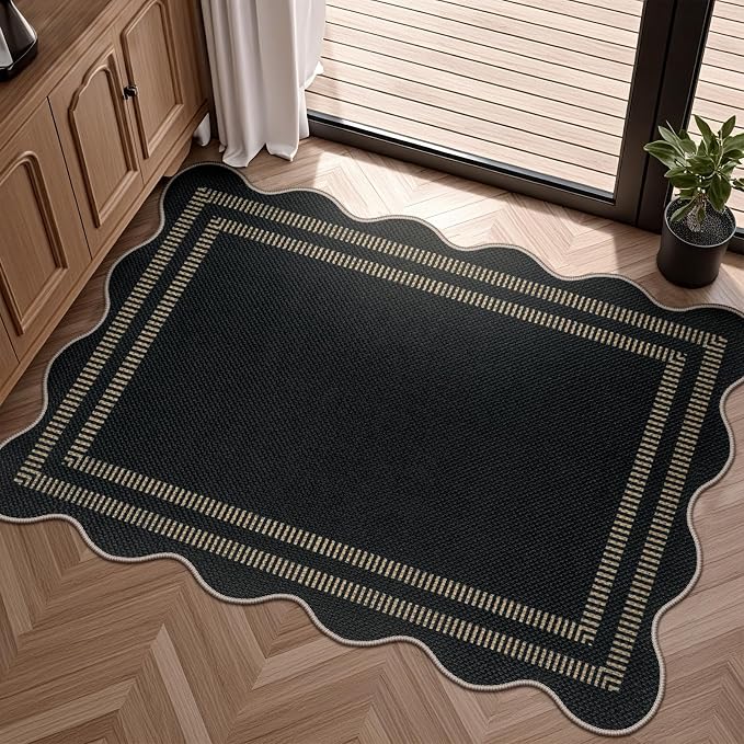 Easy Jute Outdoor Mats for Front Door, 2x3 Small Washable Kitchen Rugs