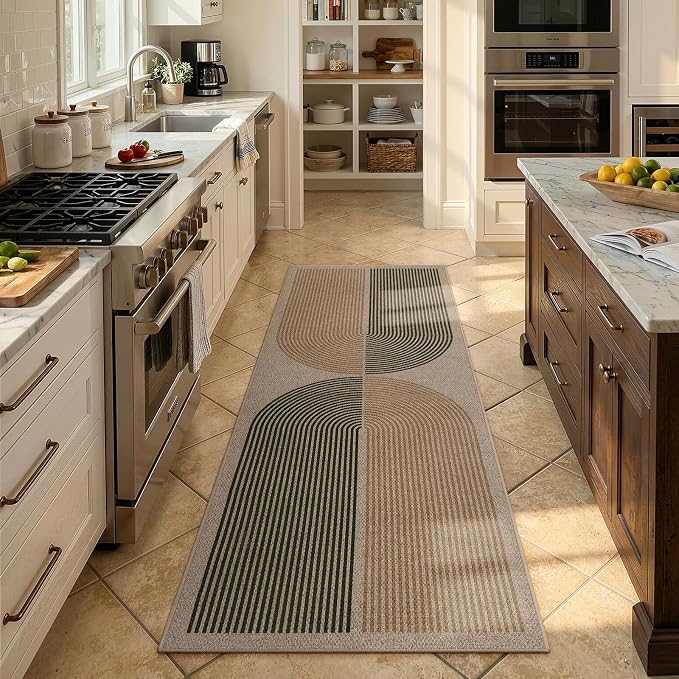 Lahome Enfys Modern Rainbow Easy Jute Rug, 2x6 Kitchen Runner Washable Rug