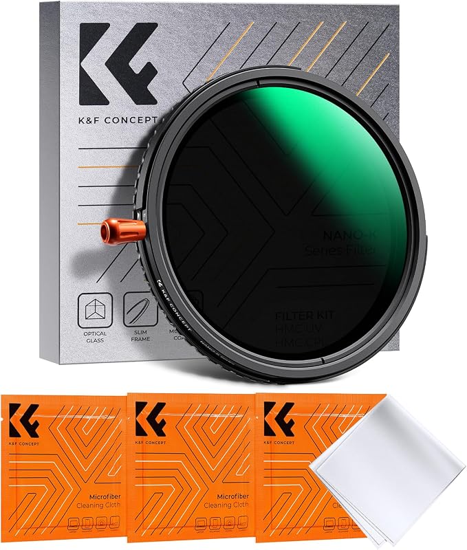 K&F CONCEPT 62mm Black Diffusion Mist Effect 1/4 & Variable ND2-32 & Circular