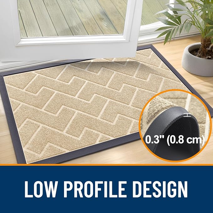 OLANLY Front Door Mat Indoor Outdoor Entrance, Waterproof All-Season,