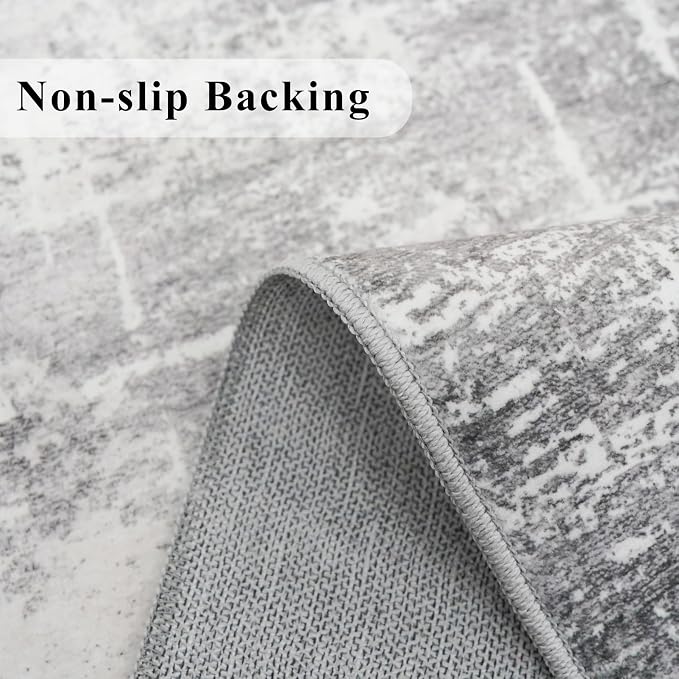 Washable 2x5 Hallway Runner Rug: Indoor Abstract Water Resistant Kitchen