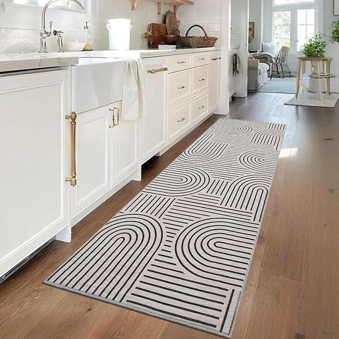 ROYHOME Modern Rug 2x6 Runners for Hallways, Abstract Kitchen Runner Rugs Non