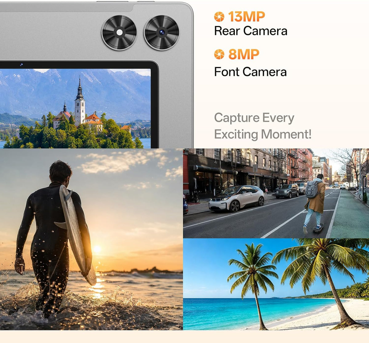 Android 16 Tablet 11 Inch, Octa-core 20GB RAM + 128GB ROM 1TB Expand, Gray