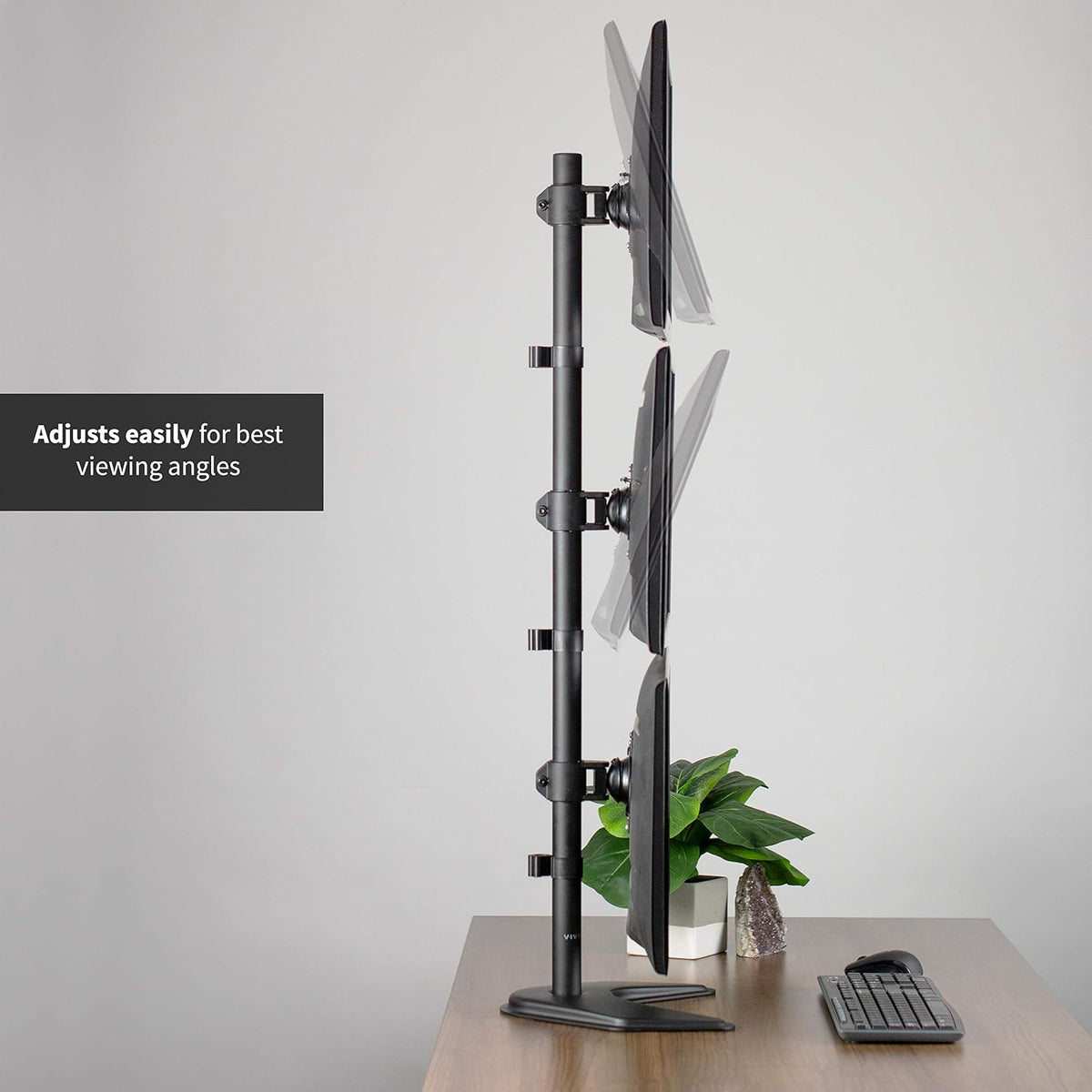 VIVO Triple Monitor Desk Stand for 13 to 27 inch Screens, STAND-V003D