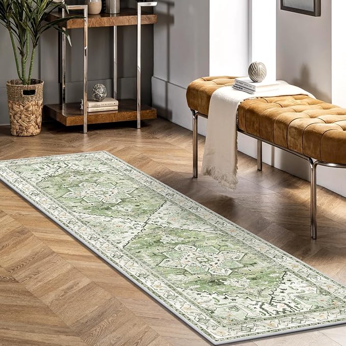 Yamaziot Washable Runner Rug, 2x6 Non-Slip Boho Vintage Hallway Rug Runner