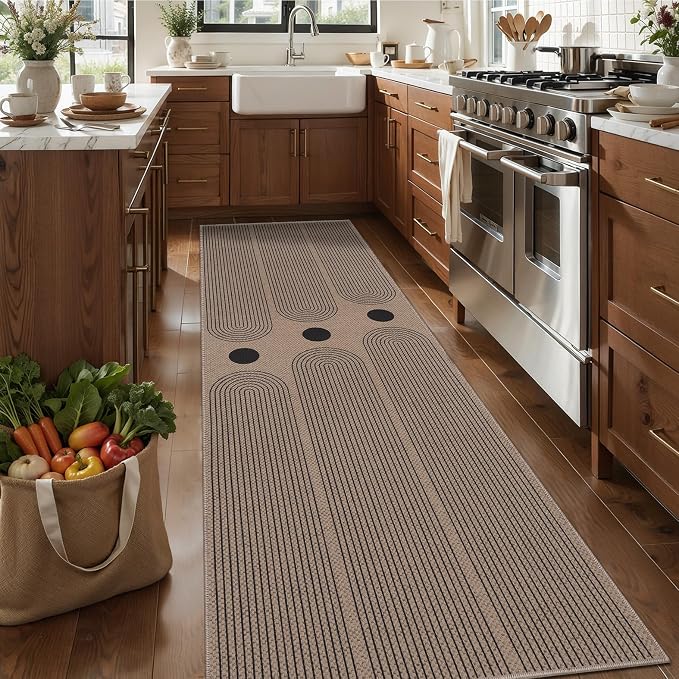 Tangsoo Rainbow Easy Jute 2.6x10 Washable Kitchen Runner Rug