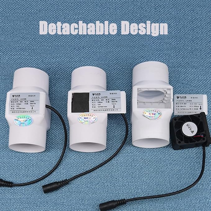3 Inch Duct Fan Variable Inline Exhaust Blower 12V Extractor Fan 47Cfm Powerful