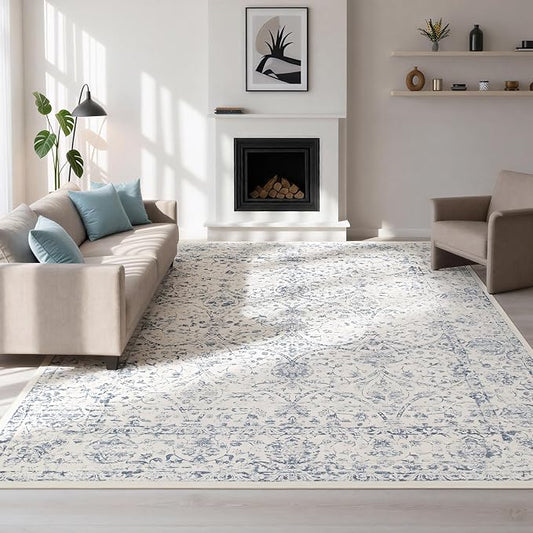 Washable Rugs 8x10 Area Rugs for Living Room- Large Vintage Rugs for Bedroom