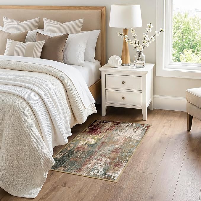 RELEANY Washable Area Rugs 3x4 Non-Slip Modern Abstract Soft