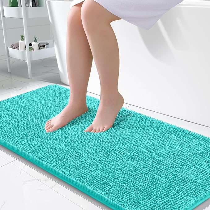 OLANLY Large Bathroom Rugs 45x27, Extra Soft Absorbent Chenille Bath Rugs
