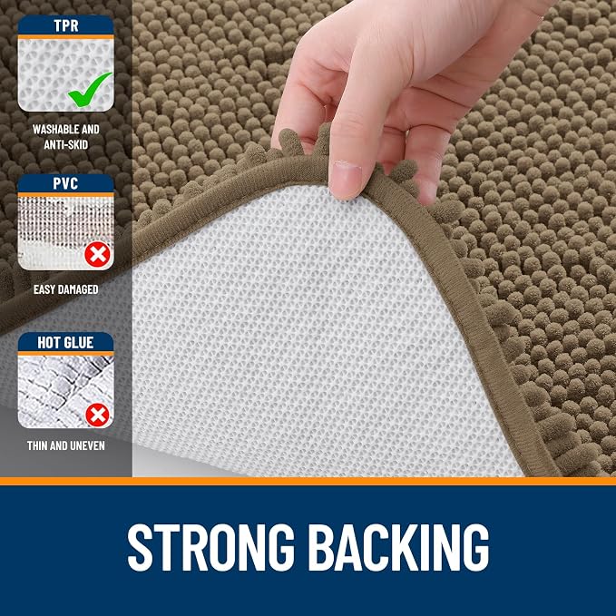 OLANLY Bathroom Runner Rugs 59x24, Extra Soft Absorbent Chenille Bath Rugs