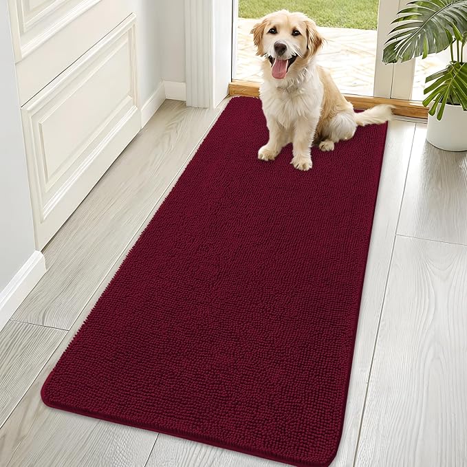 OLANLY Dog Door Mat for Muddy Paws 70x35, Absorbs Moisture and Dirt, Absorbent