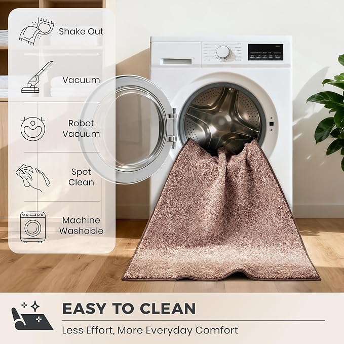 PURRUGS Easy Care Area Rug 4.5ft x 7ft, Non-Slip Washable Entryway Rug