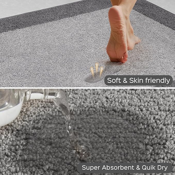 Machine Washable Kitchen Rugs Set of 2, Non Slip Kitchen Mats