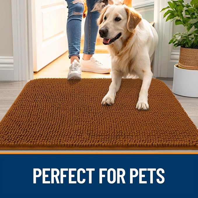 OLANLY Dog Door Mat for Muddy Paws 36x24, Absorbs Moisture and Dirt, Absorbent
