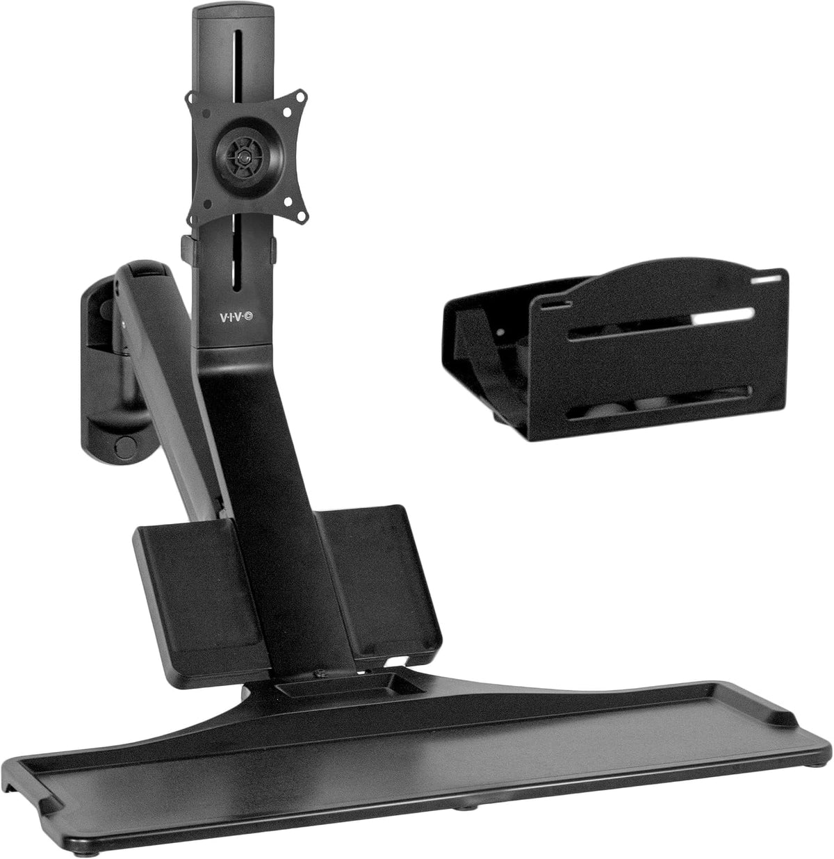 VIVO Monitor & Keyboard Counterbalance Sit-Stand Wall Mount, STAND-SIT1WD