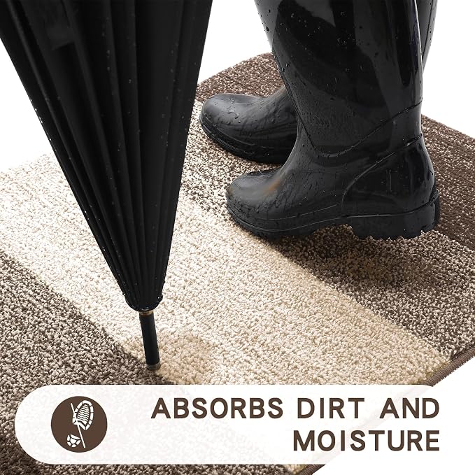 Kitinjoy Indoor Outdoor Door Mat, 70x35 Non-Slip Absorbent Dirt Trapper