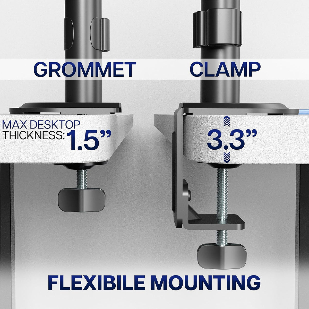 VIVO Dual Monitor Arm Extra Tall Mount for Screens up to 32 inches, Mechanical Height Adjustment, Full Articulating Heavy Duty VESA Stand with Desk C-clamp and Grommet, STAND-V012K