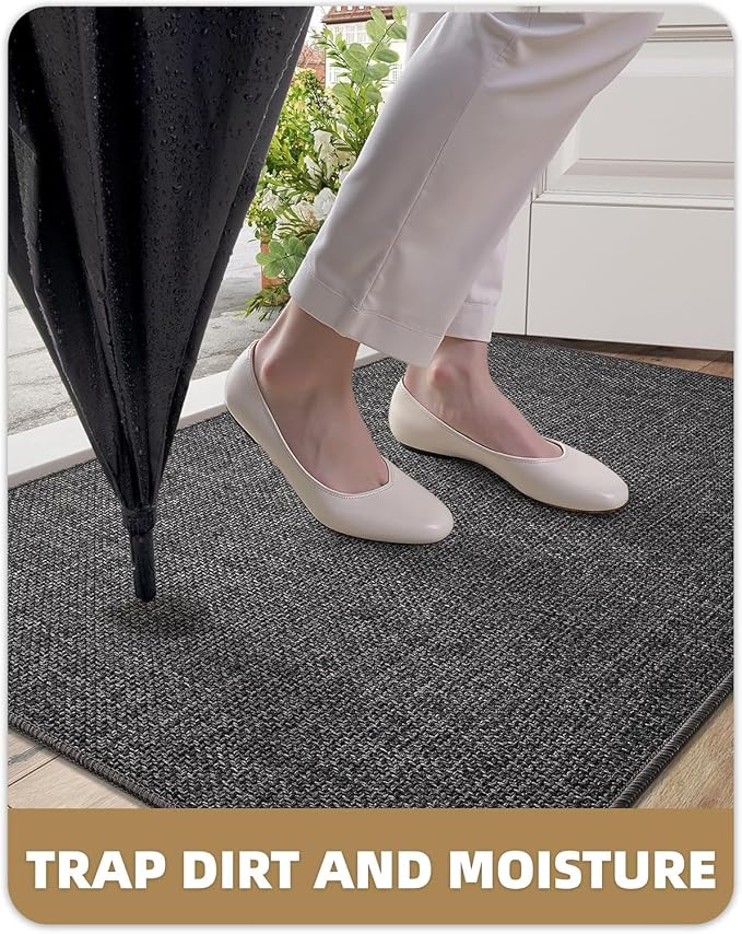 Color&Geometry Ultra Thin Indoor Door Mat 48"x72", Non Slip Rubber Backed Dirt