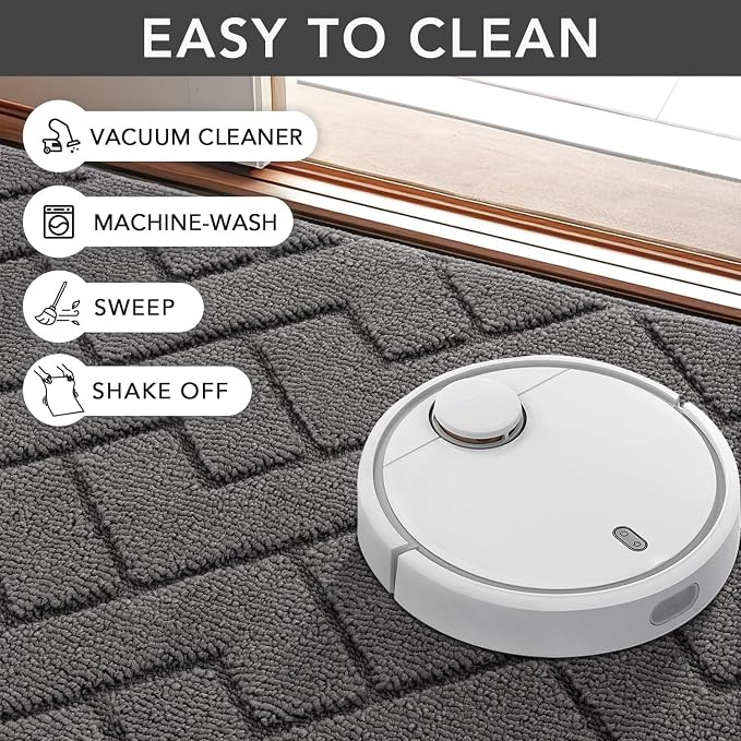 hicorfe Indoor Doormat, Front Back Door Mat Rubber Backing Non Slip Door Mats