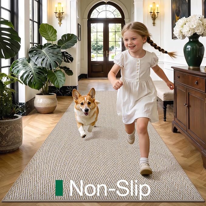 LUMI Ultra Thin Runner Rug for Hallway 2.3'x8', Non-Slip Entryway Rug