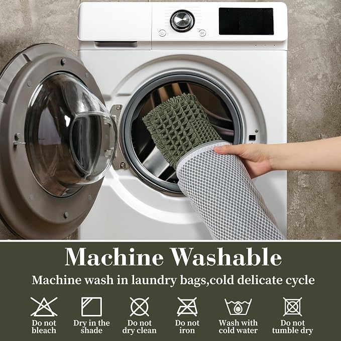 RESARE Waffle Bath Mat for Bathroom, Super Absorbent Bathroom Rugs Non Slip