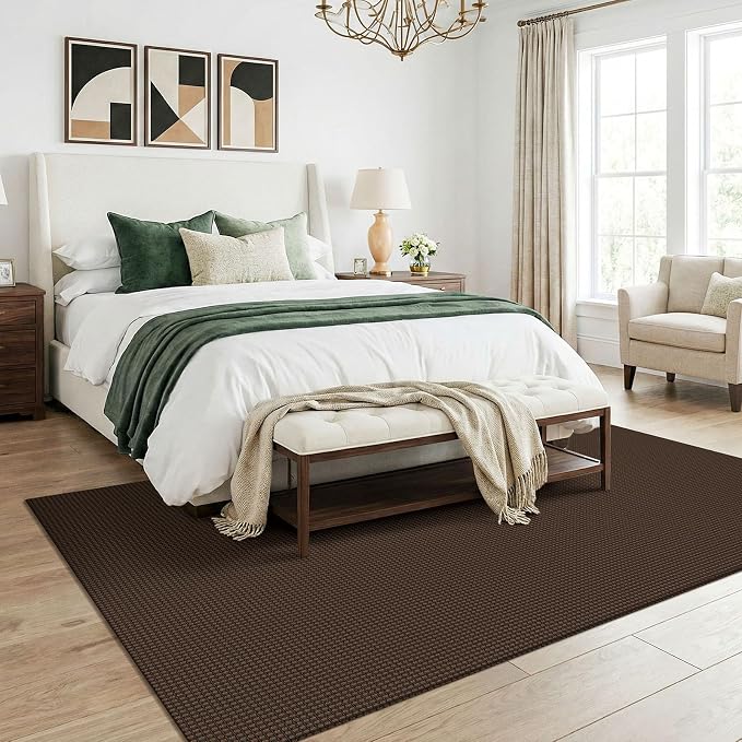 KOZYFLY Washable 5x7 Living Room Rug, Non Slip Woven Area Rugs, Braided Floor