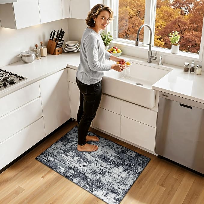 RELEANY Washable Area Rugs 2'x3' Non-Slip Modern Abstract Soft