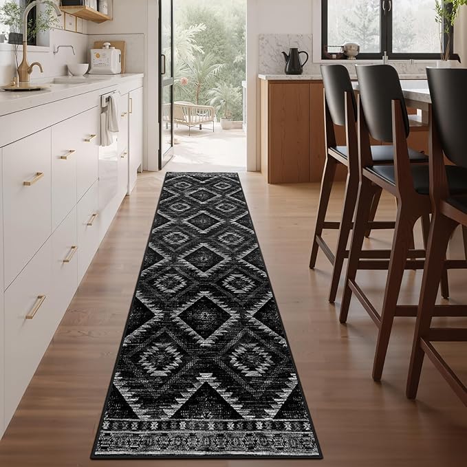 BESTSWEETIE Area Rug 2x10 Rug Machine Washable Non-Slip Low Pile Print Pattern