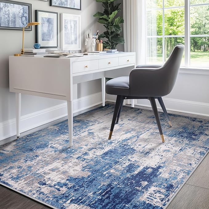 RELEANY Washable Area Rugs 7'x9' Non-Slip Modern Abstract Soft
