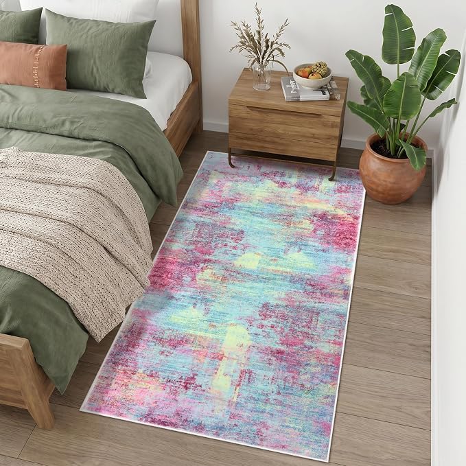 IOHOUZE Abstract Runner Rug 3x6 Ft Washable Runners