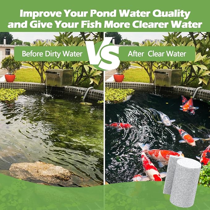 Classic Pond Filter Pad Media 18"x36"x1", 4.5 Ft² White Thicker Reusable