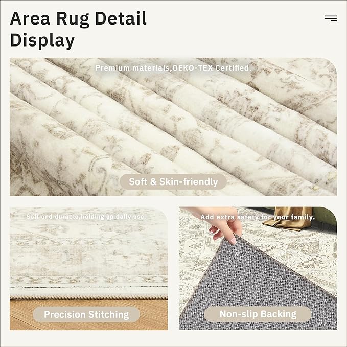 Soalmost Runner Rug 2x12 Washable Non-Slip Hallway Runner Rugs
