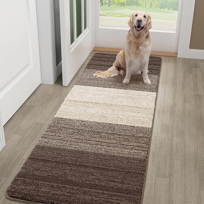Kitinjoy Indoor Outdoor Door Mat, 59x20 Non-Slip Absorbent Dirt Trapper