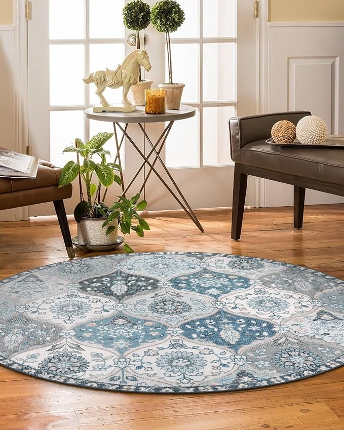 Lahome Moroccan Washable Round Rugs