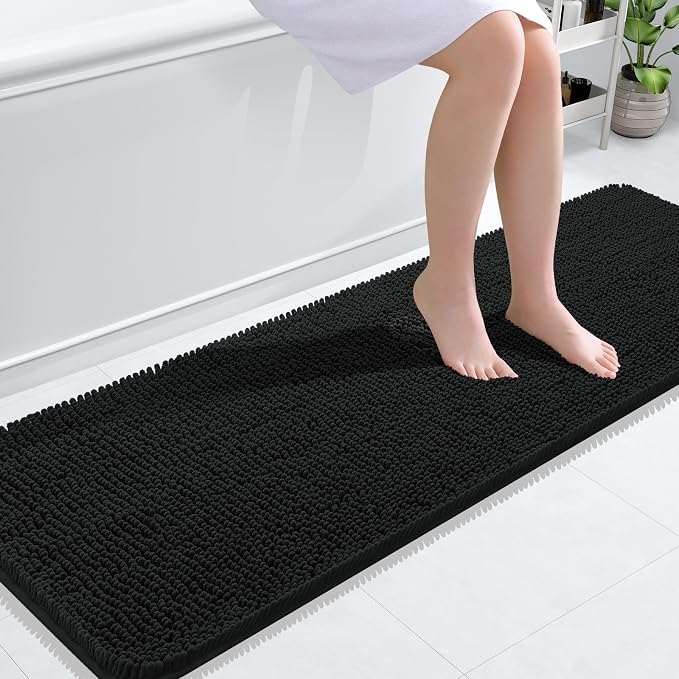 OLANLY Bathroom Runner Rugs 59x20, Extra Soft Absorbent Chenille Bath Rugs