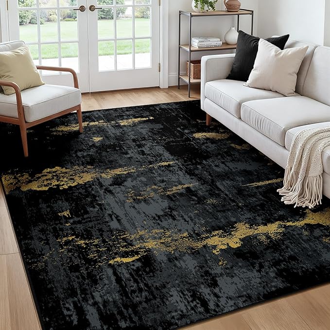 RELEANY Washable Area Rugs Square 7ft Non-Slip Modern Abstract Soft