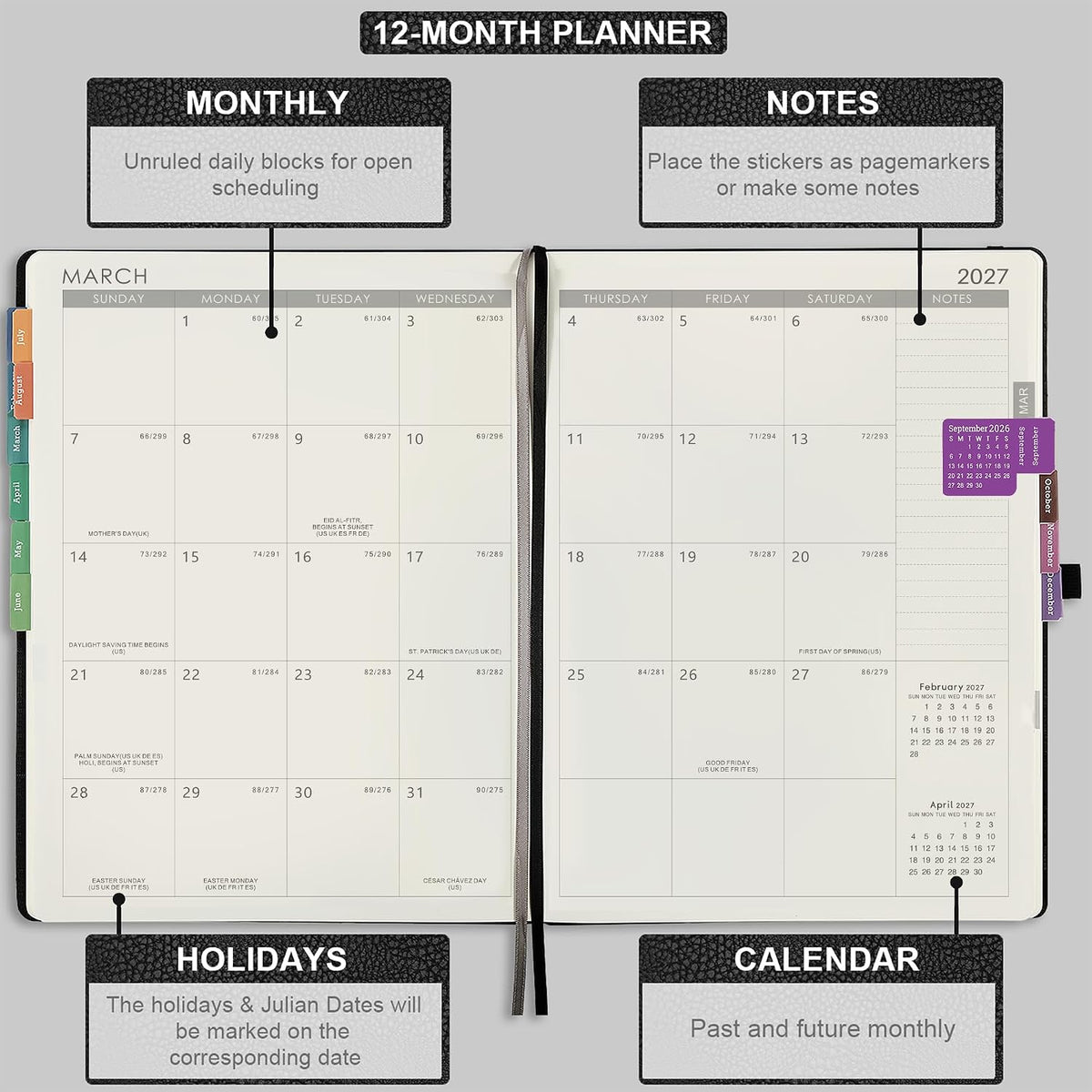 2027 Planner - Jan 2027 - Dec 2027, 2027 Planner Weekly and Monthly