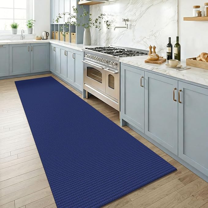 KOZYFLY Cotton Runners for Hallway 3x8, Wide Washable Runner Rug, Woven Non