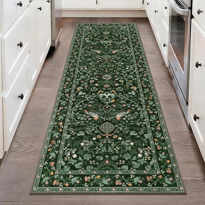 HEBE Washable Hallway Runner Rug 2'x 6' Non Slip Kitchen Rugs Runner, Low Pile